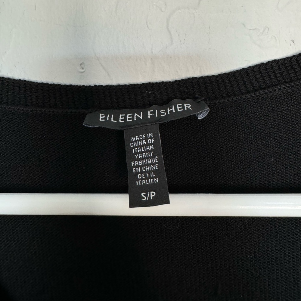 EILEEN FISHER V-Neck Wool Tunic Dress in black size small - Picture 5 of 11